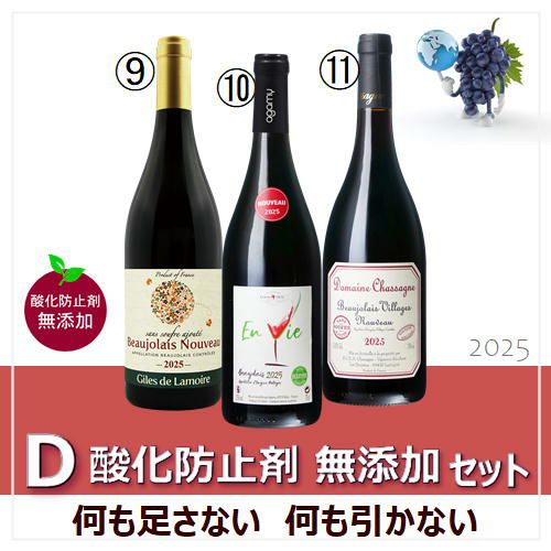 【2025年産】【新酒セット】酸化防止剤無添加のボジョレー・ヌーボー　3本セッ